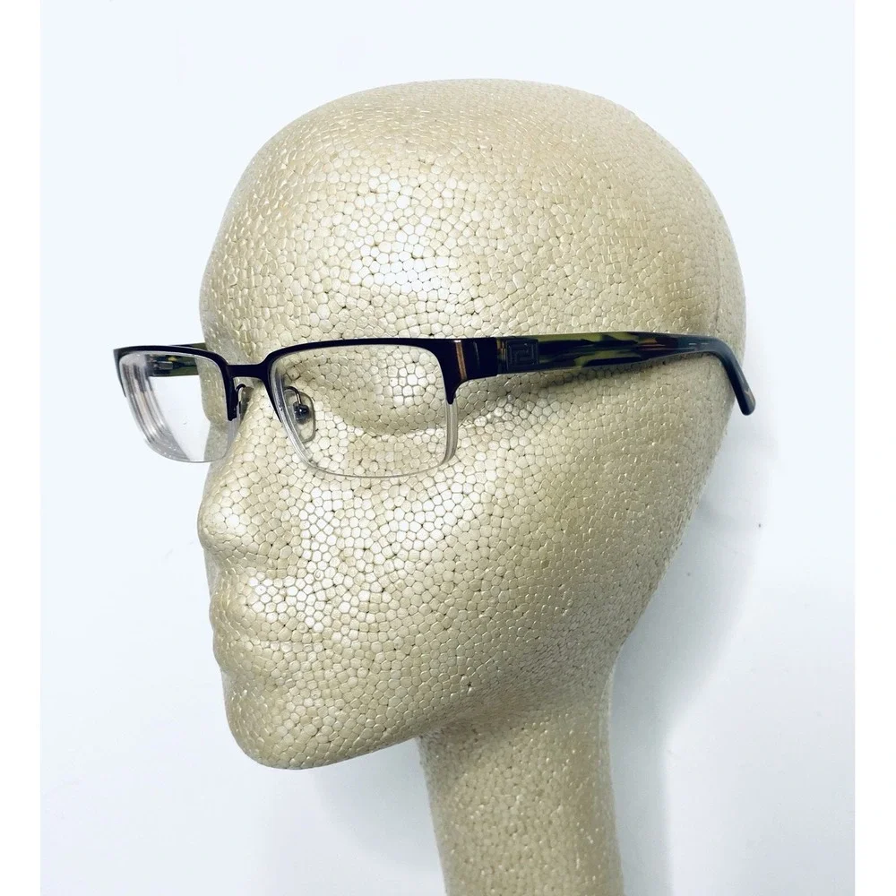 Versace Brown Metal Green Tortoise Lucite Glasses Italy MOD 1184 1320 53 18 140
